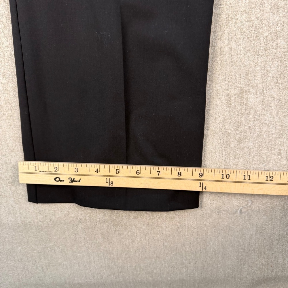Theory Dress Pants Womens 12 Black Virgin Wool Stretch Straight Leg Trousers - Picture 10 of 11